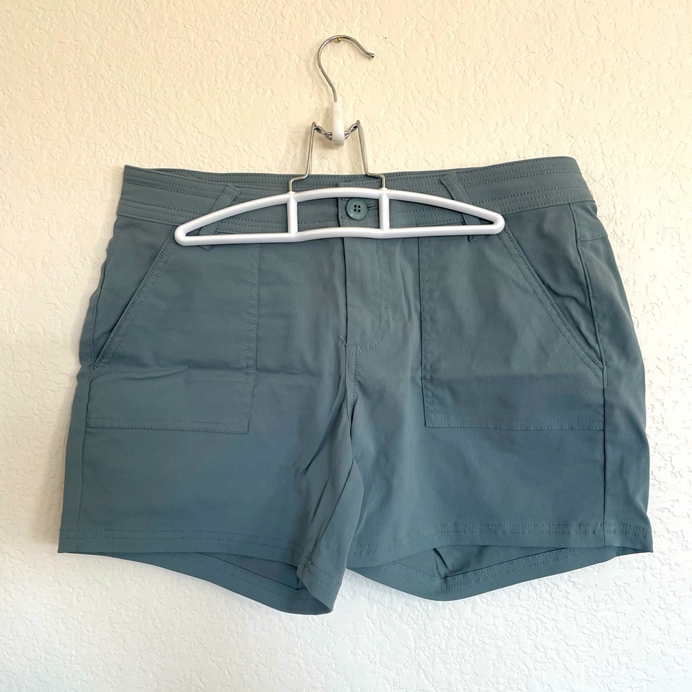Prana Shorts in Gray Blue. Like New. Size 8. 4 inch inseam.